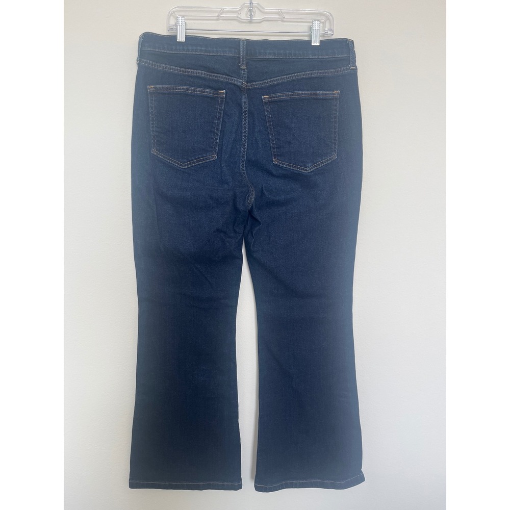 GAP 70's Flare High Rise Jeans Women's 16 Short Dark Wash Stretch Denim Blue - Picture 3 of 10